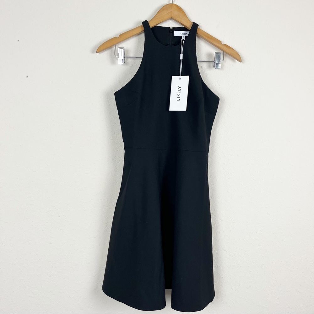 Likely Moore Racerback Black Mini Dress Size 2 - Picture 2 of 7